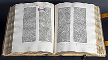 The photo shows The Immenhausen Gutenberg Bible